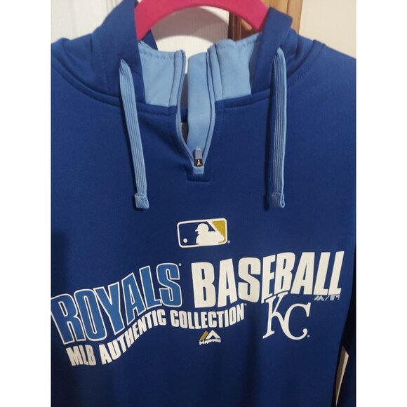 Kansas City Royals Majestic MLB Authentic Collection Men's S Pullover Hood Whitt - Picture 5 of 8